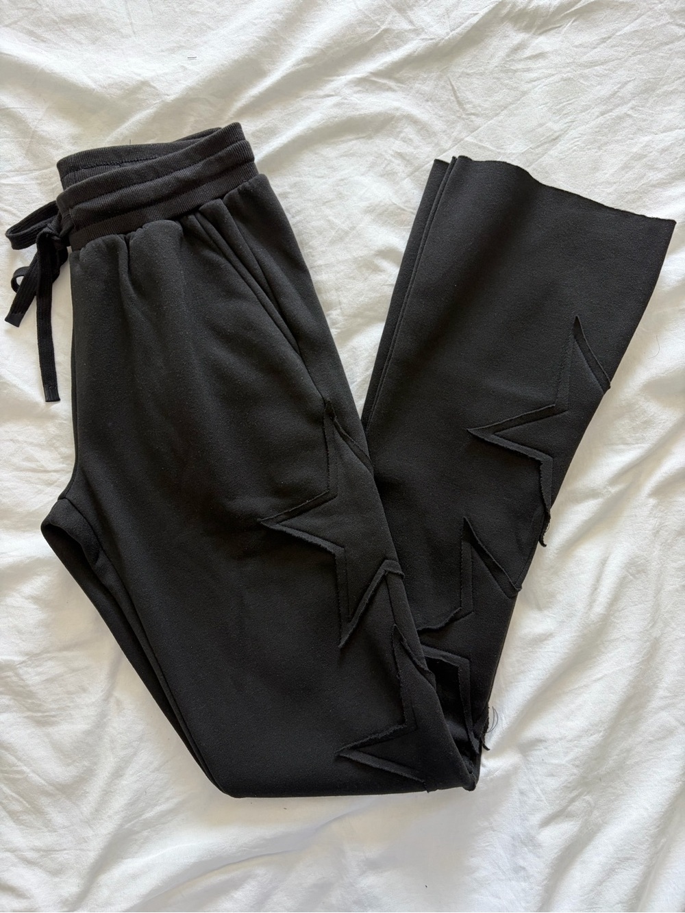 Rockstar Original Women’s Sinayah Black Stacked Star Track Pants Medium NWT